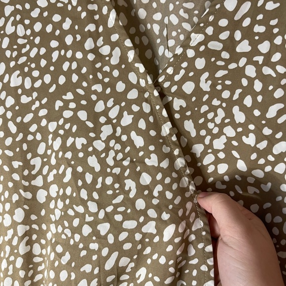 EUC SHEIN tan & white dalmatian / spotted animal print romper - Picture 2 of 6